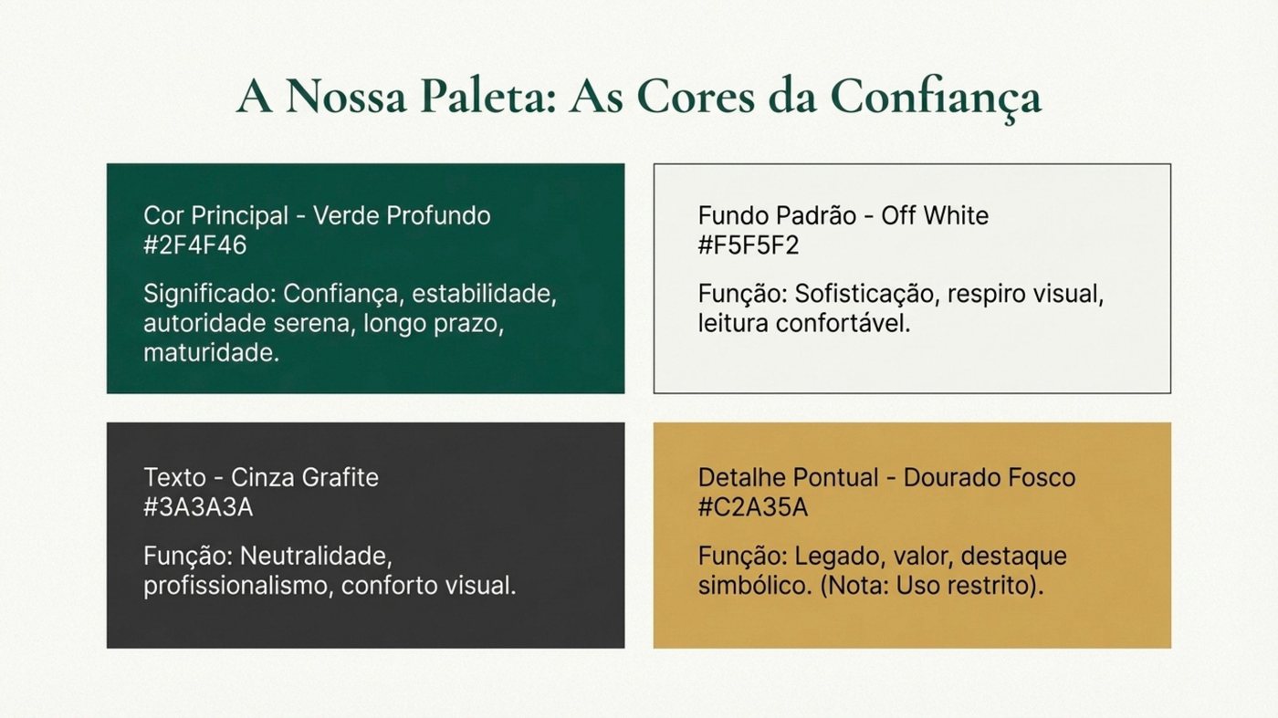 Paleta de cores da Host ID Solutions com o significado de cada cor