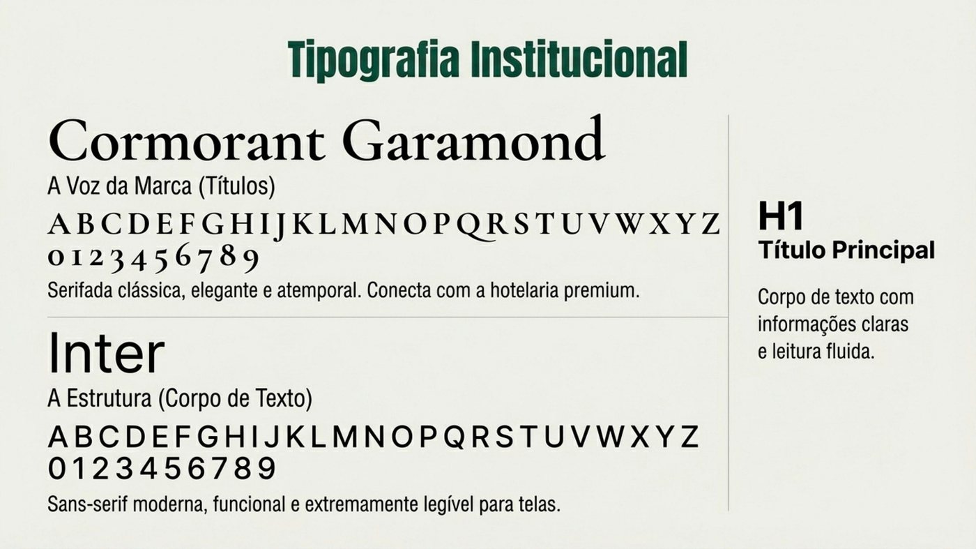 Tipografia institucional da Host ID Solutions: Cormorant Garamond e Inter